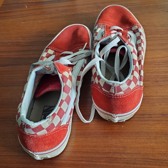 Vans red Check skate shoes mens 9.5 - Picture 10 of 11